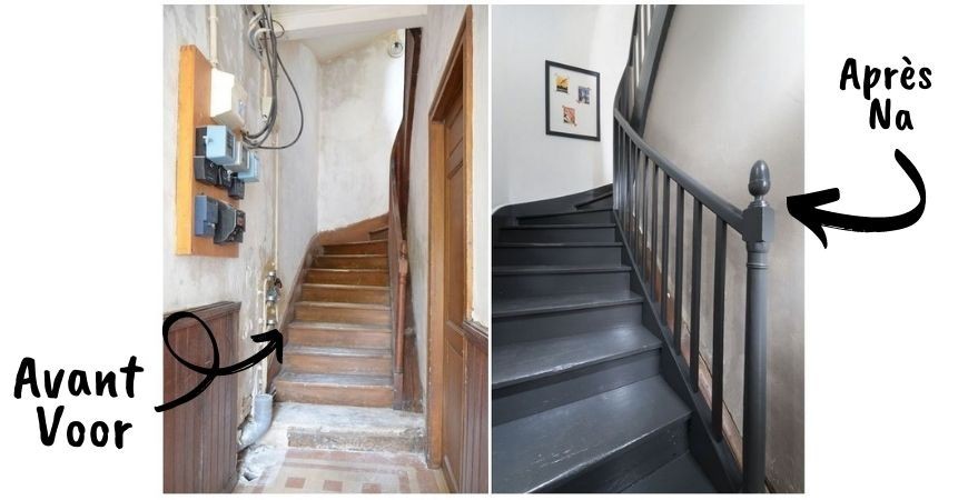 Een gerenoveerde oude trap vol charme 