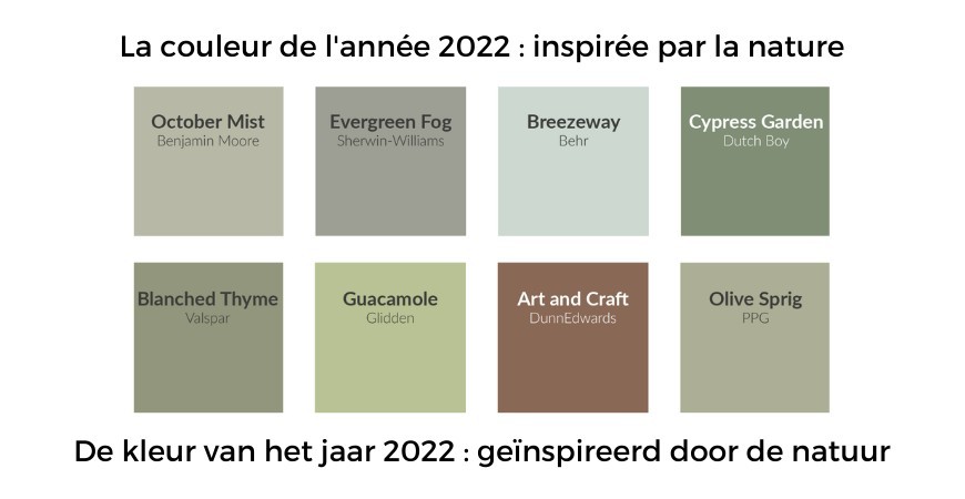 De kleur het jaar 2022: geïnspireerd door de natuur Decoratieblog