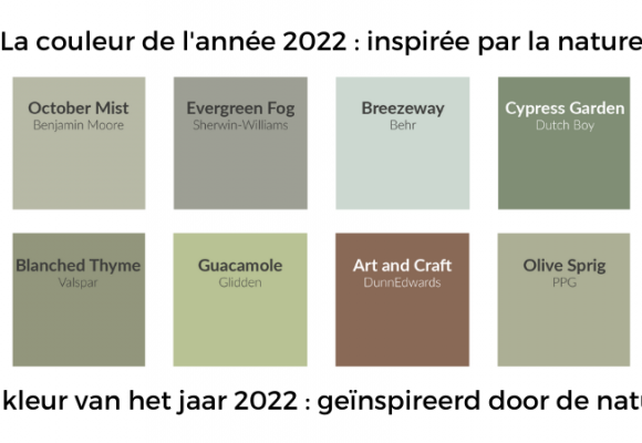 De kleur van het jaar 2022: geïnspireerd door de natuur